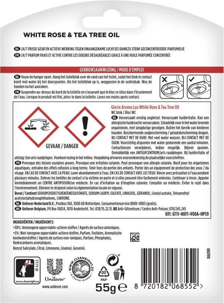 Glorix Aroma Lux Toiletblokken White Rose & Tea Tree Oil - 9 x 55g - Voordeelverpakking Glorix Aroma Lux Toiletblokken White Rose & Tea Tree Oil - 9 X 55g - Voordeelverpakking -bol winkel 888x1200 2