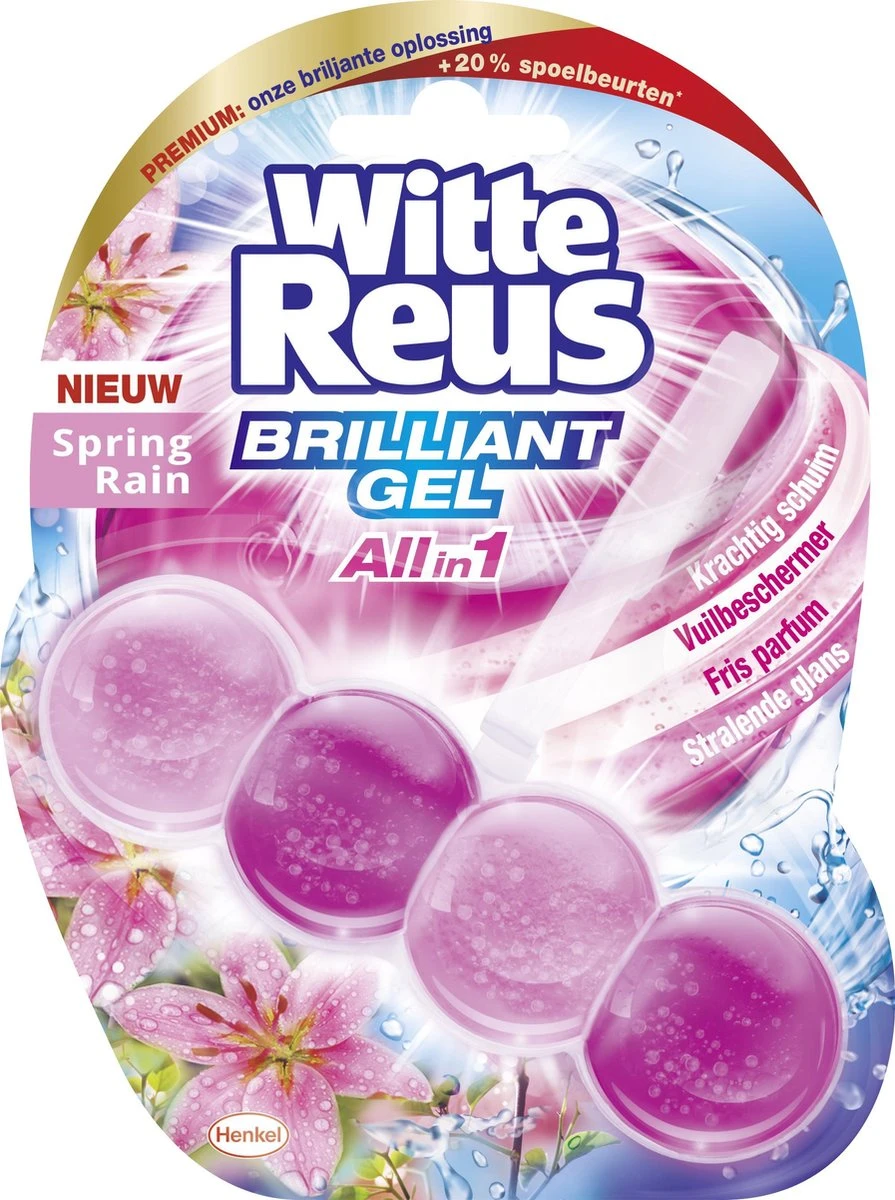 Witte Reus Brilliant Gel Allin1 Toiletblok - Spring Rain - WC Blokjes Voordeelverpakking - 11 Stuks Witte Reus Brilliant Gel Allin1 Toiletblok - Spring Rain - WC Blokjes Voordeelverpakking - 11 Stuks -bol winkel 895x1200 4