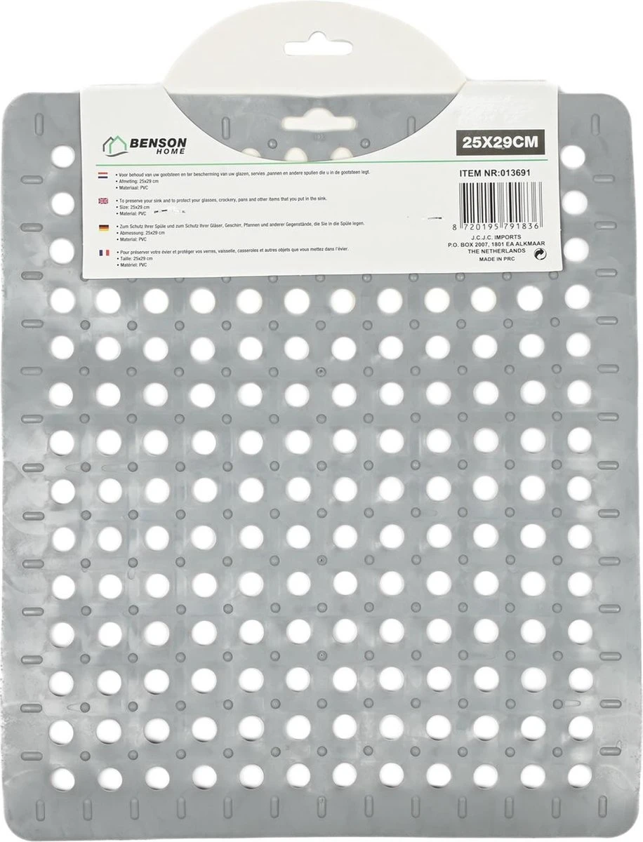 Gootsteenmat PVC vierkant grijs 28 cm Merkloos Gootsteenmat PVC Vierkant Grijs 28 Cm -bol winkel 916x1200 1