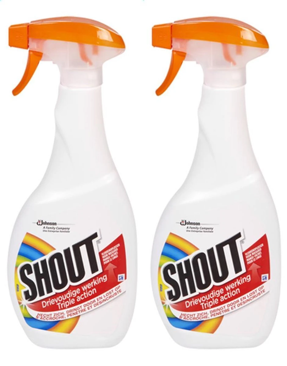 Shout Vlekkenoplosser spray Wasgoed 2 x 500 ml Shout Vlekkenoplosser Spray Wasgoed 2 X 500 Ml -bol winkel