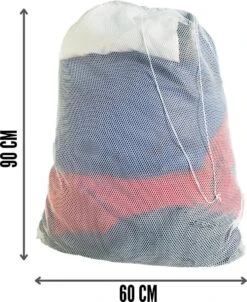 Orange85 Waszak - Groot - XL - 60 X 90 CM - Wit - Treksysteem - Trekbandsluiting - Polyester - Wasnet - Laundry Bag - Voor Kleding -bol winkel 981x1200