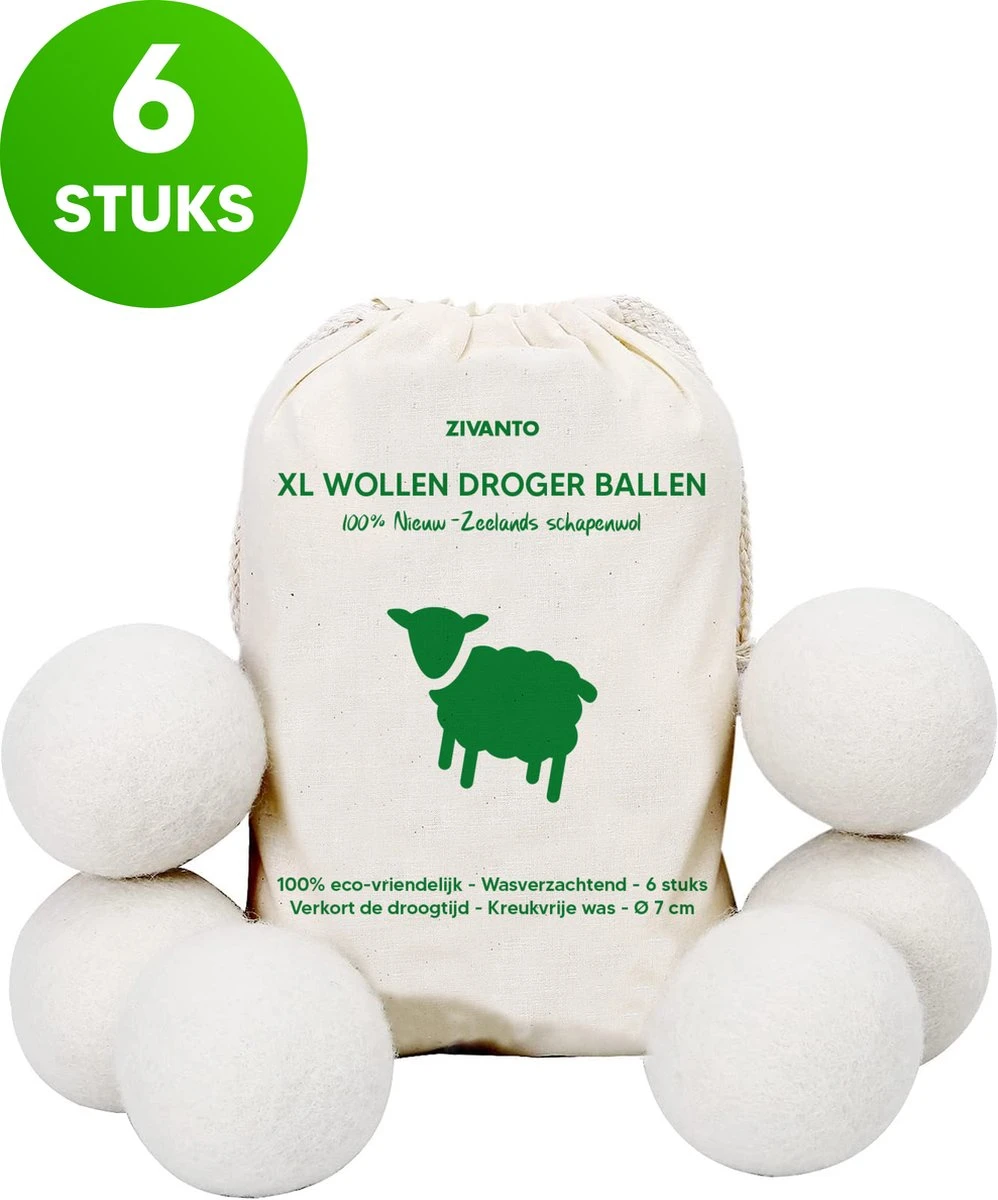 Drogerballen - Droogballen Voor Wasdrogers - Wasdrogerballen, Wasbollen & Wasballen - 100% Diervriendelijk, Duurzaam & Herbruikbaar - Duurzaam Cadeau - Energie Besparen - RWS Wol & Zero Waste - 6 Stuks van Zivanto Drogerballen - Droogballen Voor Wasdrogers - Wasdrogerballen, Wasbollen & Wasballen - 100% Diervriendelijk, Duurzaam & Herbruikbaar - Duurzaam Cadeau - Energie Besparen - RWS Wol & Zero Waste - 6 Stuks Van Zivanto -bol winkel 998x1200 1