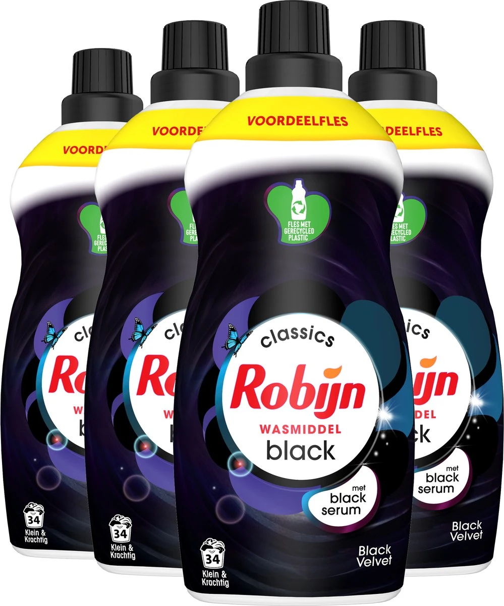 4x Robijn Klein & Krachtig Wasmiddel Black Velvet 1,19 liter 4x Robijn Klein & Krachtig Wasmiddel Black Velvet 1,19 Liter -bol winkel